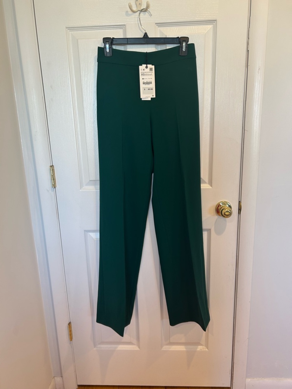 Zara Emerald Green Wide-Leg Trousers